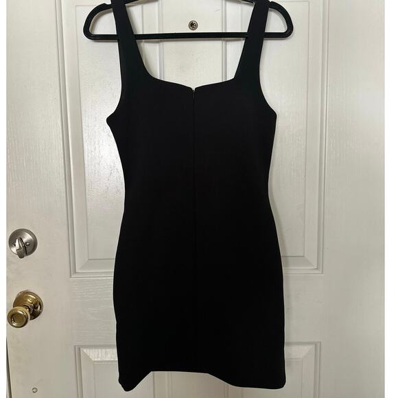 Babaton Dress Womens Size Small Square Neck Ruched Bodycon Mini Black - Picture 6 of 8
